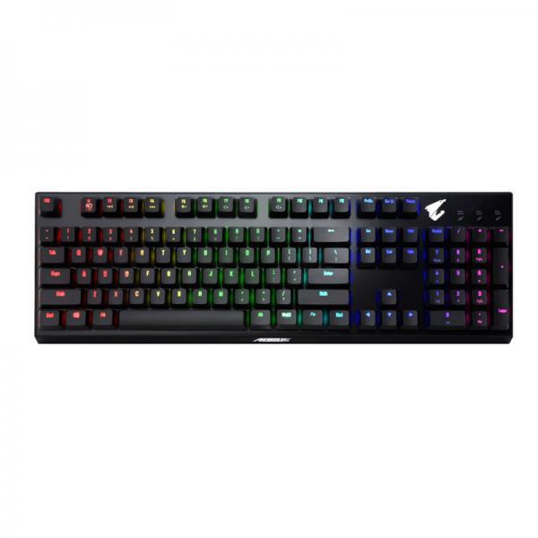 Gigabyte AORUS K9 Optical Blue Mechanical Gaming Keyboard‚ Splashproof‚ Full RGB Backlighting - Swappable Switches‚ Braided Cable‚ Cable Management‚ Floating Key Design