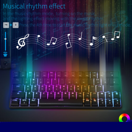 GK64 White – RGB Mechanical Keyboard with Gateron Red Key Switches