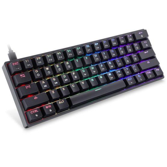 SK61 White – RGB Mechanical Keyboard with Gateron Optical Red Key Switches
