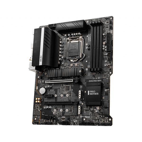 MSI Z590 PRO WiFi ProSeries Motherboard (ATX, 11th/10th Gen Intel Core, LGA 1200 Socket, DDR4, PCIe 4, M.2 Slots, USB 3.2 Gen 2, 2.5G LAN, DP/HDMI, Wi-Fi 6E)